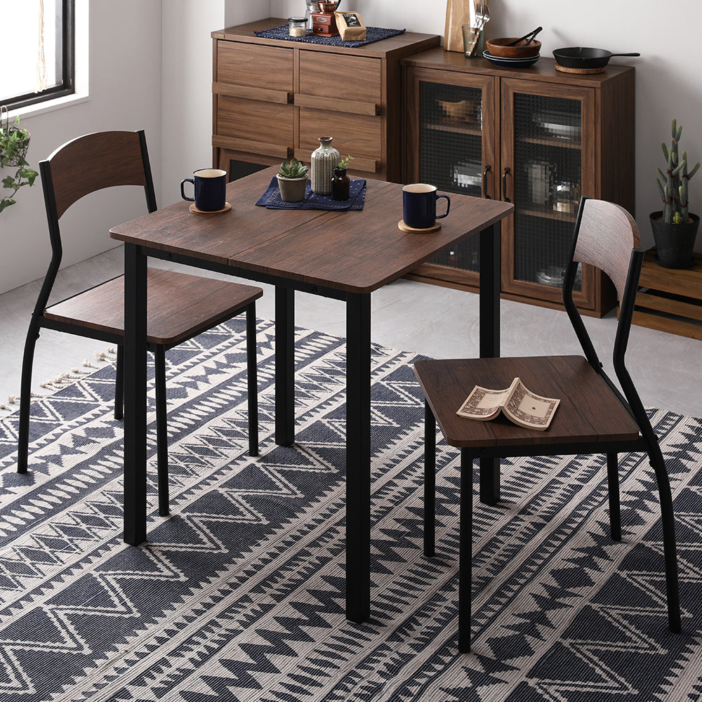 角型ダイニングセット （テーブル＋シンプルデザインチェア2脚