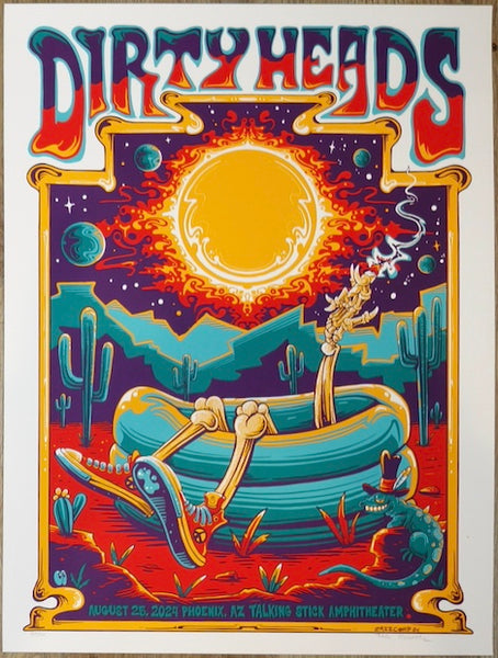 2024 Dirty Heads - Phoenix Silkscreen Concert Poster by Helen