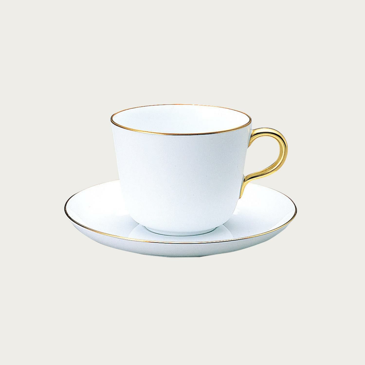 大倉陶園］ゴールドライン&プラチナ モーニング碗皿ペア(金・白金