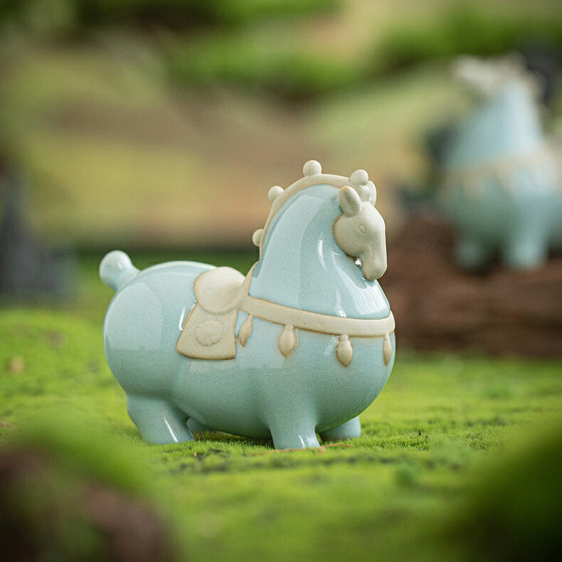 楽天市場】馬の置物 陶器 1ペア 玄関置物 干支飾り うま おきもの 馬