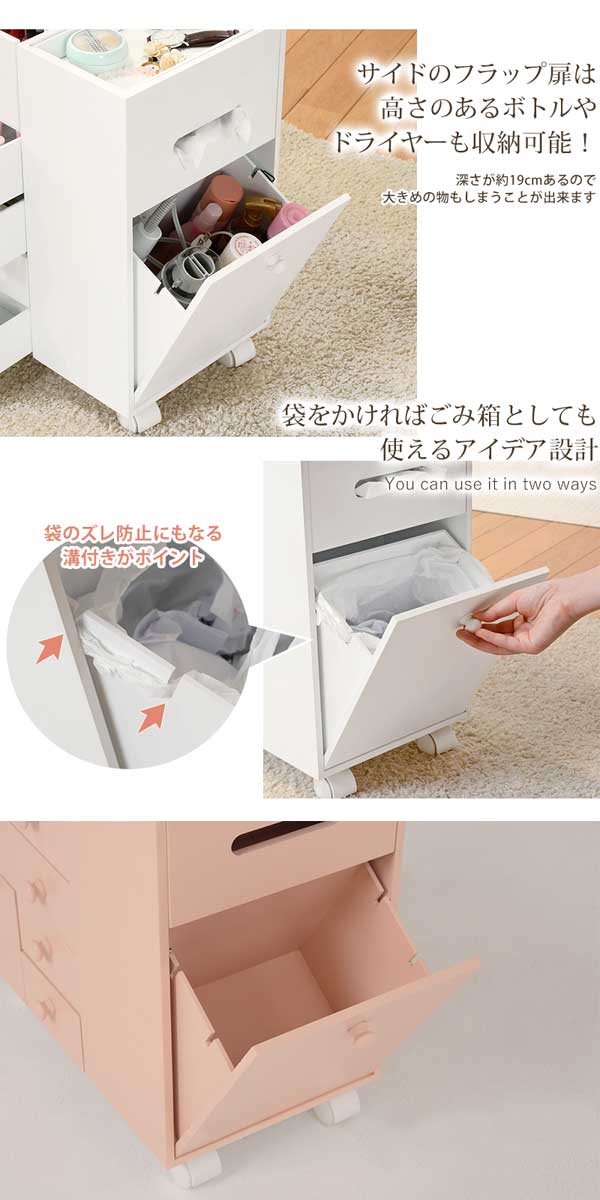 楽天市場】大容量 コスメボックス 鏡付き コスメワゴン メイクボックス