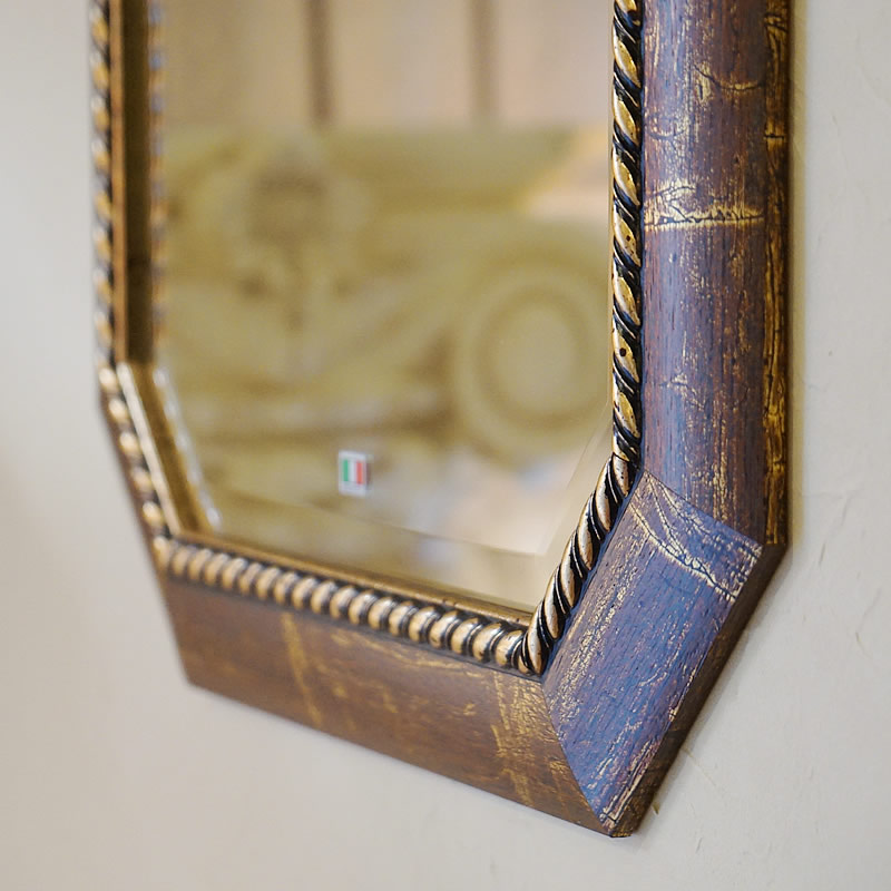 楽天市場】鏡 壁掛け イタリア製 風水 八角鏡 アンティーク調 ウォール