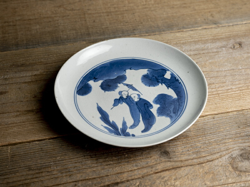 楽天市場】骨董○藍九谷人物文皿○前期伊万里 / 甘手 | 江戸前期-17