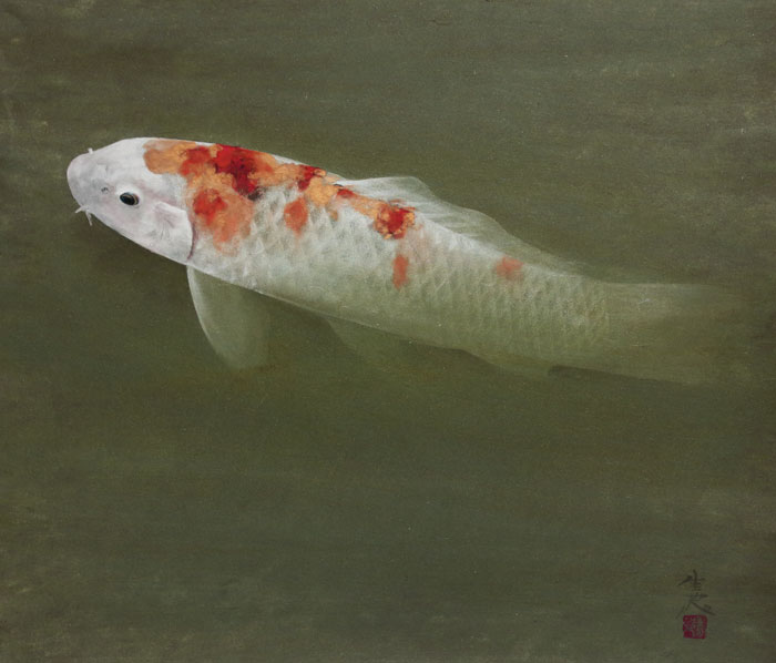 楽天市場】川村憲邦『遊鯉』日本画 F10（10号） : 内田画廊