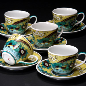 楽天市場】40%OFF 在庫限り 九谷焼 5客コーヒーカップ&ソーサー 吉田