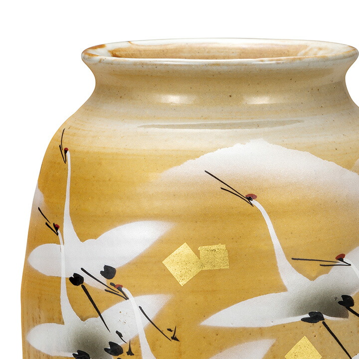 楽天市場】九谷焼 7.5号花瓶 金箔群鶴 / 山田登陽志 ＜花瓶 花器 人気