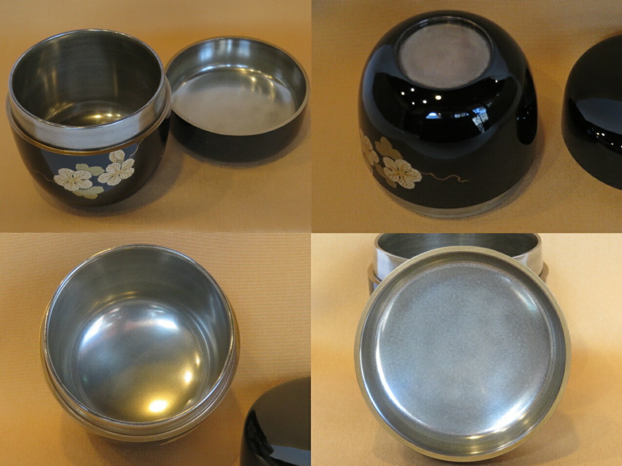 楽天市場】（十月☆特売品）加賀蒔絵師 角出俊平作 三華蒔絵 内銀大棗