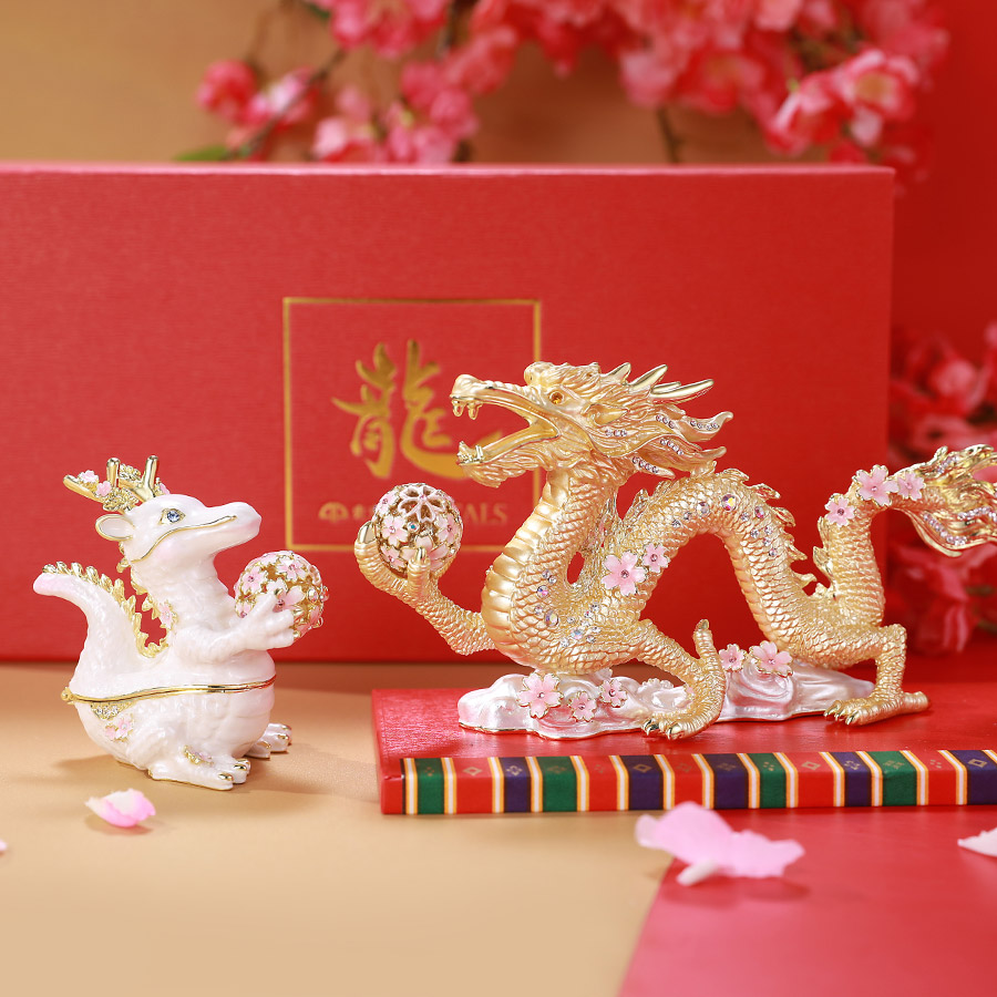 楽天市場】【正規品】 ＜桜龍の舞＞辰年 干支の置物 竜 龍 置き物