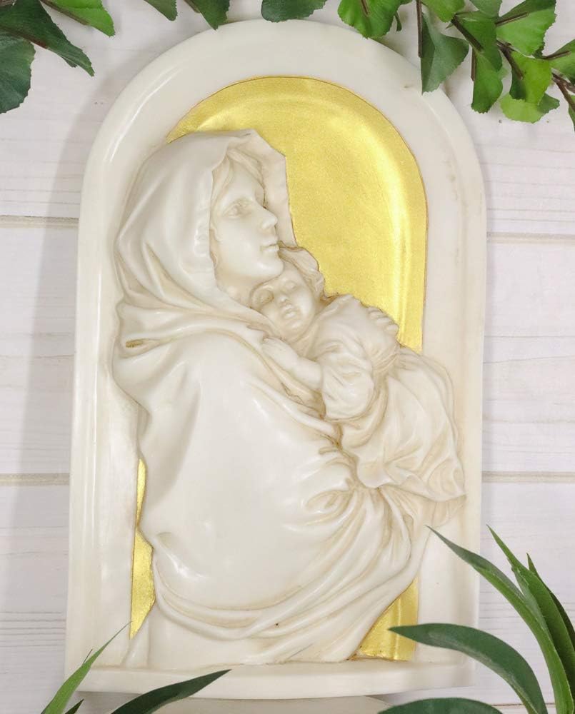 楽天市場】聖母マリアと幼子壁彫刻 キリスト降誕カトリック教徒幼子