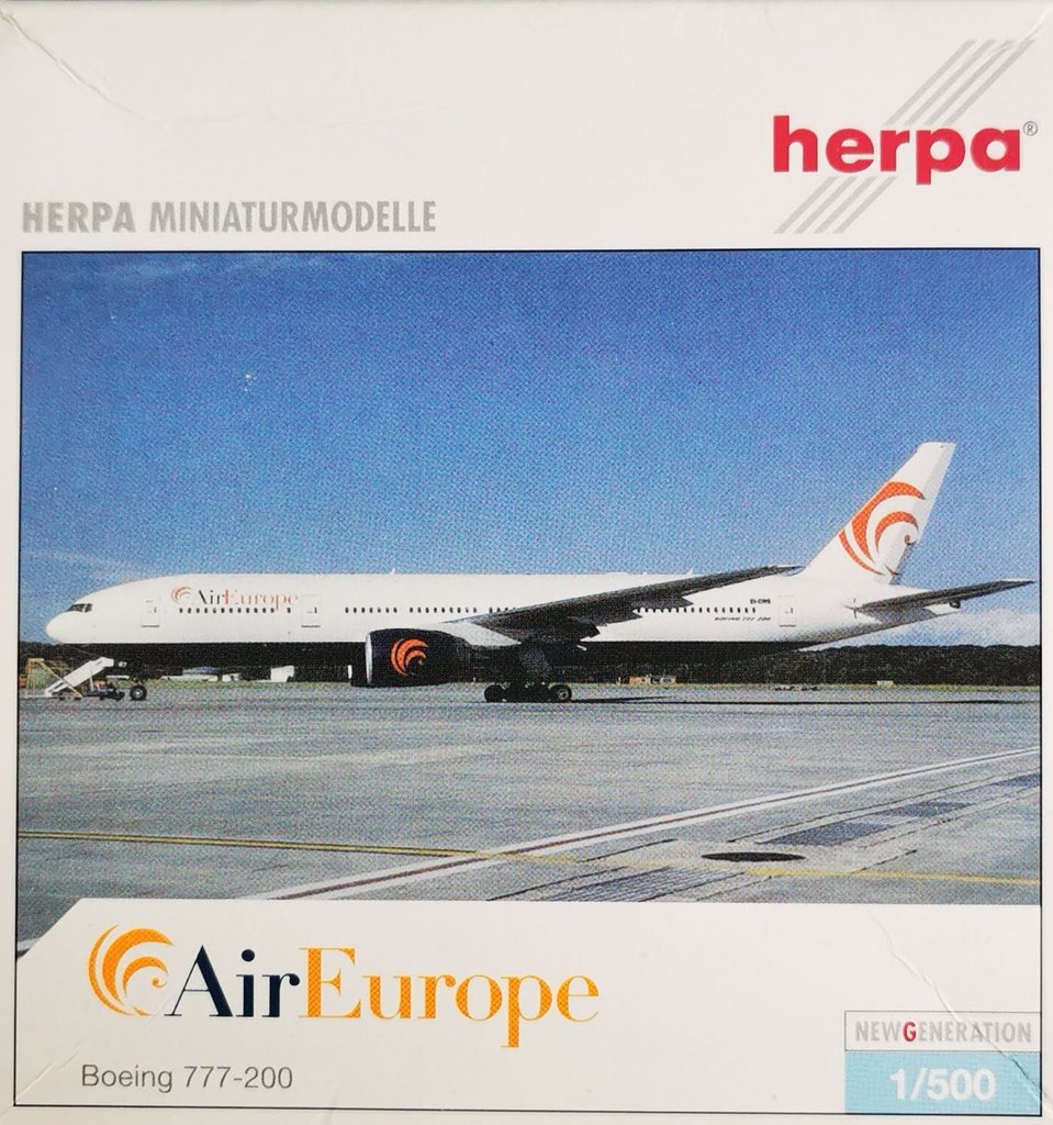 Herpa Wings 1:500 Air Europe Boeing 777-200 EI-CRS - World-of-Wings