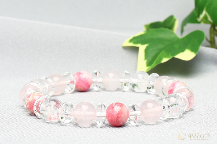 インカローズ・ローズクォーツ・クラック水晶 ブレスレット ｜ 天然石