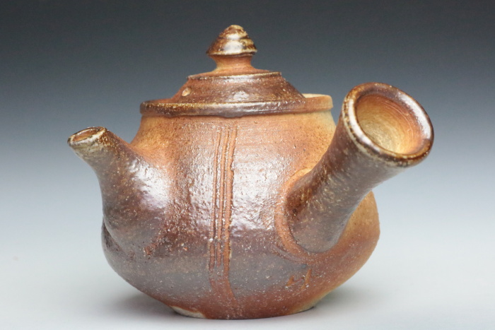 小島憲二 伊賀焼急須 満容量200ml 穴窯焼成 無釉焼締め陶茶器 作家もの