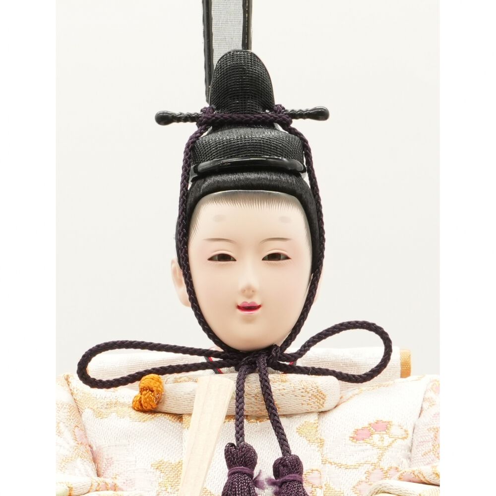 雛人形】収納飾り 親王飾り「八重桜刺繍木目ブラウン」 (605858