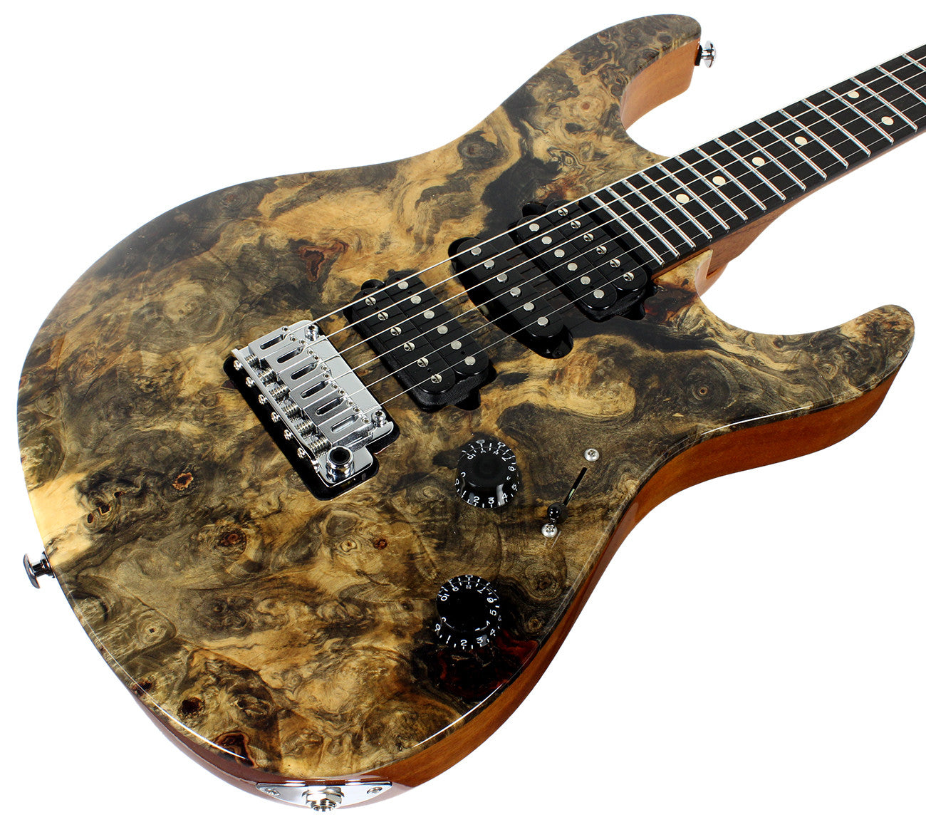 Suhr Modern Natural Buckeye Burl Maple, Mahogany Body | Humbucker