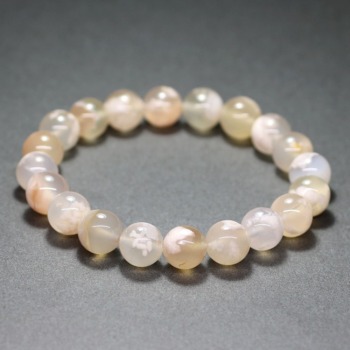 高品質]桜アゲートブレスレット/桜瑪瑙（約10mm玉） - 埼玉県吉川市の
