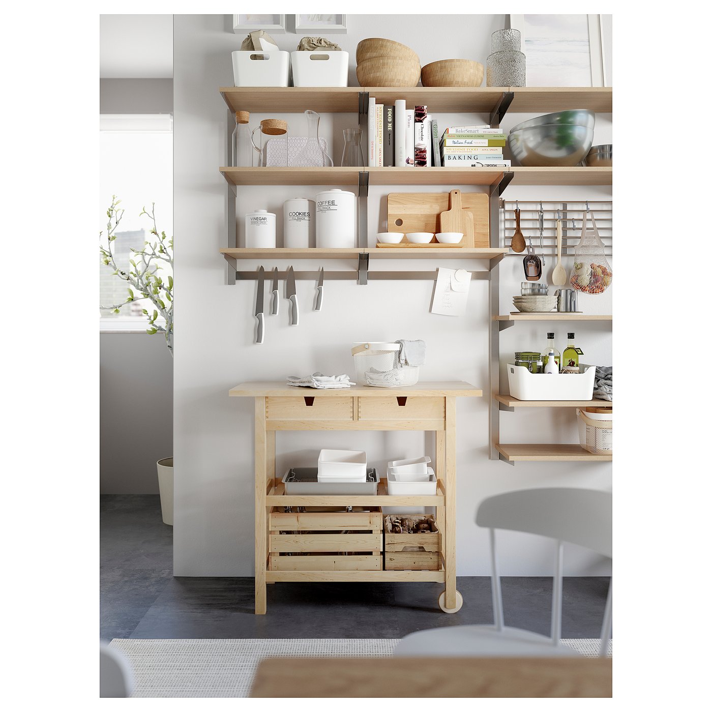 FÖRHÖJA フォルホイア キッチンワゴン, バーチ - IKEA