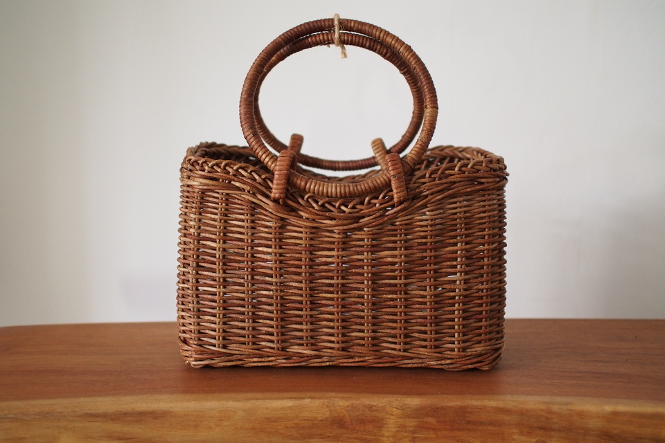 あけびの台形リング手かご（M) - ウェブショップ - jokogumo - よこぐも