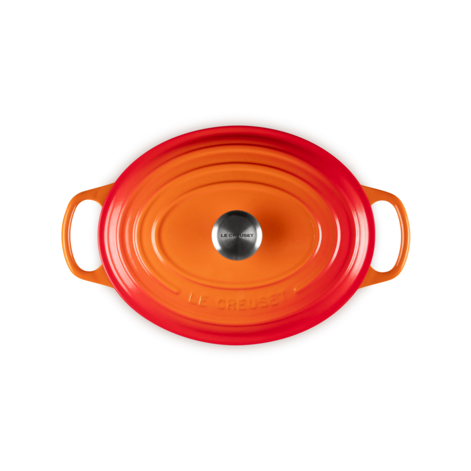 シグニチャー ココット・オーバル 25cm オレンジ (シルバーツマミ