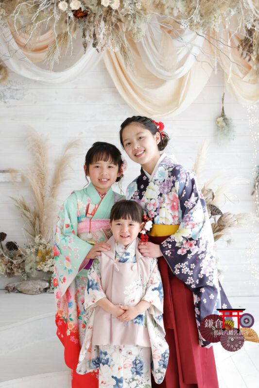 3歳&7歳の七五三&10歳のハーフ成人式写真撮影＊3姉妹みんなでお着物