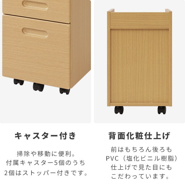 販売終了】デスクワゴン 幅31.5 奥行43.5 高さ51.5cm KFW-2D 山善