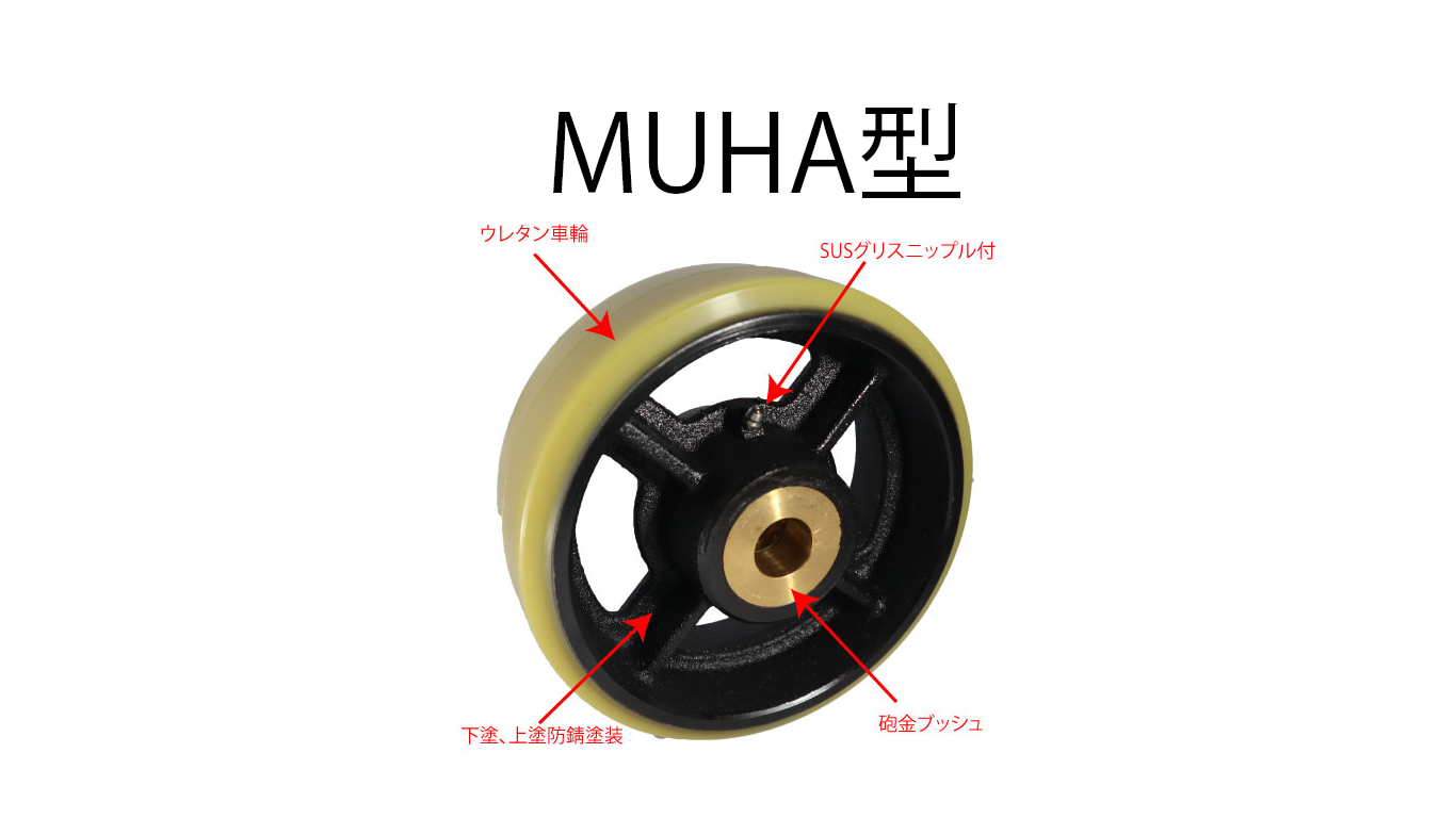 重荷重用マリン仕様ウレタン車輪（MUHA型） - 各種運搬機器