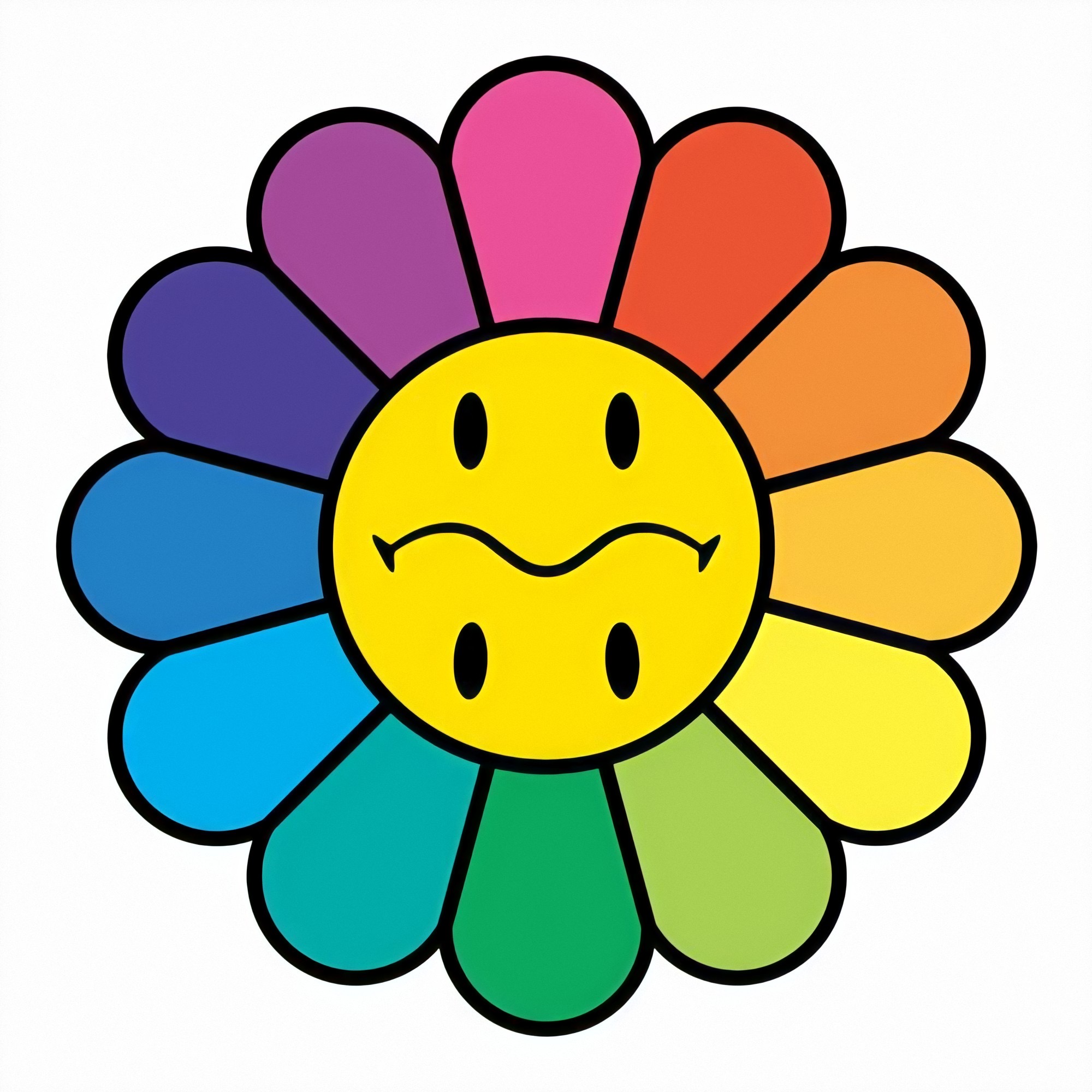 WEBショップにて村上隆の新作版画「レインボースマイリー」を販売