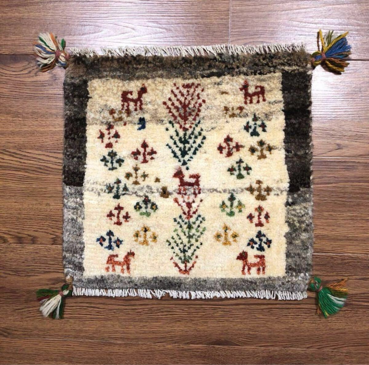 ペルシャギャッベ (ギャベ) チェアマット 椅子の座布団 No 11390