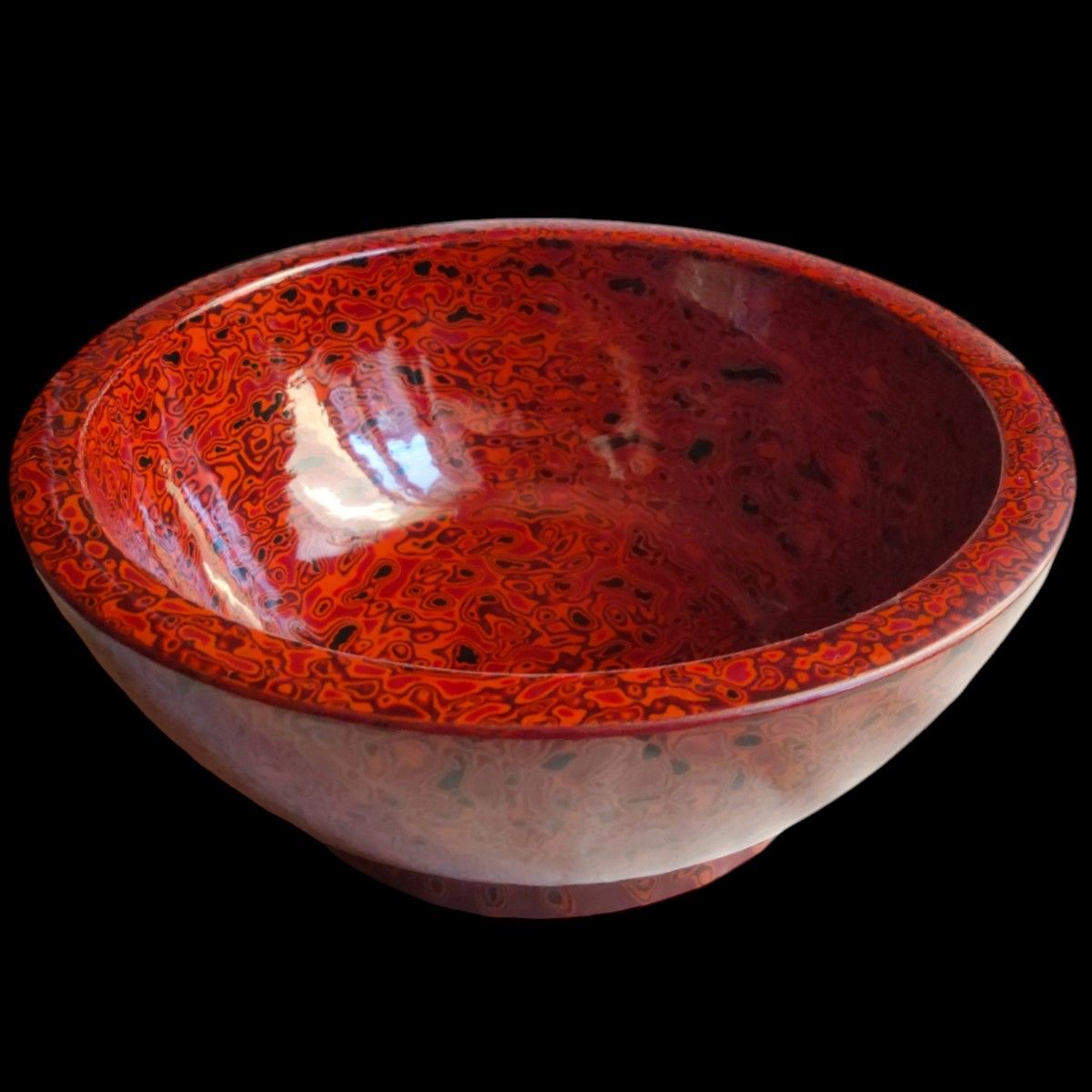 会津塗 乾漆鉢 乾漆菓子鉢 盛鉢 こね鉢 漆器 伝統工芸 溜り塗 昭和