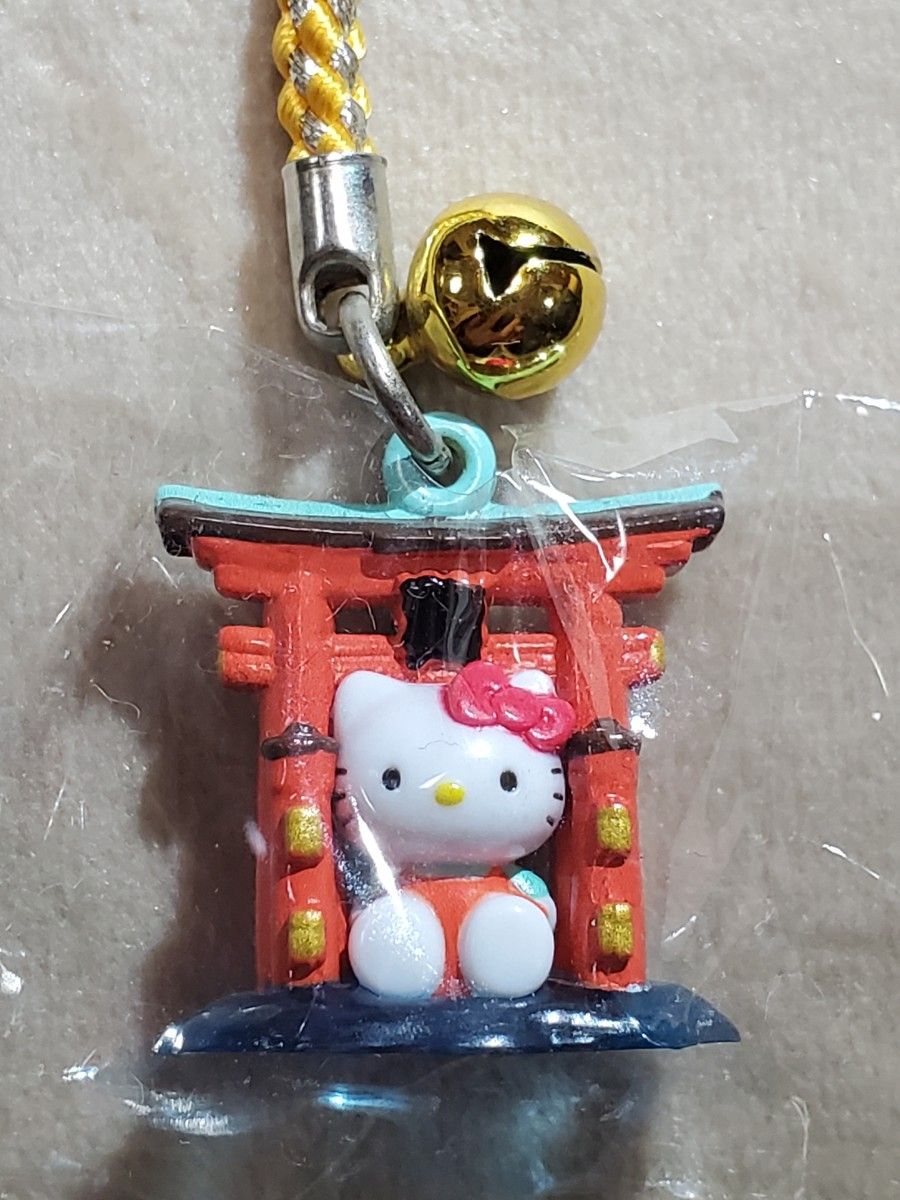 ハローキティ ご当地限定ストラップ 根付け 広島限定 安芸の宮島