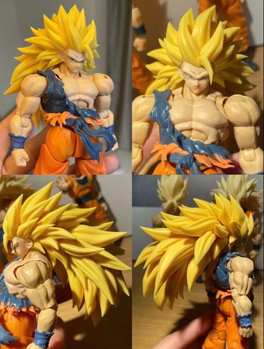 S H Figuarts用スーパーサイヤ人3孫悟空カスタムヘッド マンガ ver