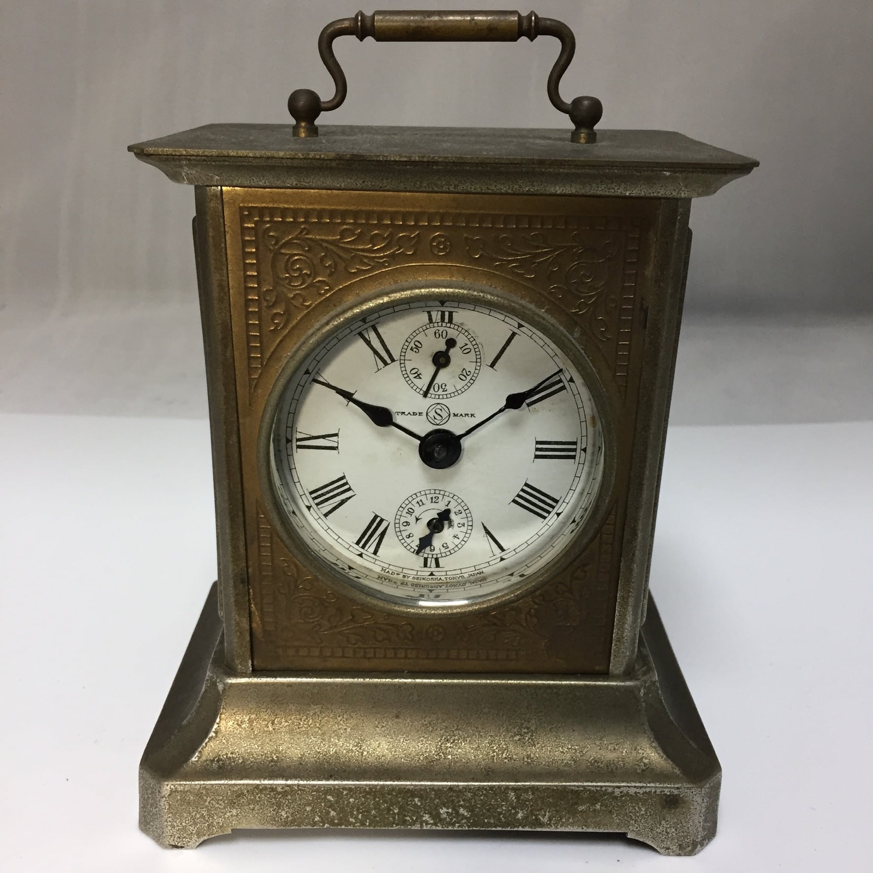 大正期〜昭和初期 精工舎角型目覚まし時計(枕時計)オーバーホール済み