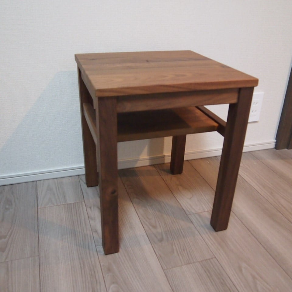 良品】MUJI 無印良品 木製サイドテーブルベンチ 板座 節あり EA51