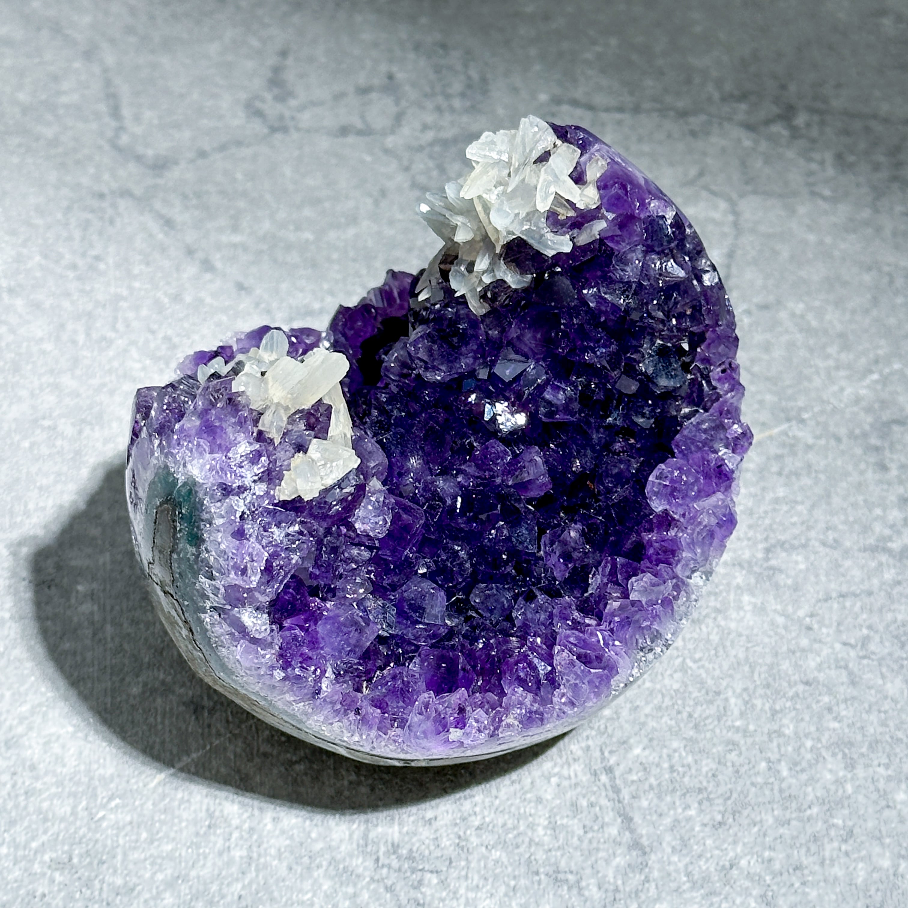 ウルグアイ産アメジストwithカルサイト 原石 大01◇ Amethyst ◇天然石