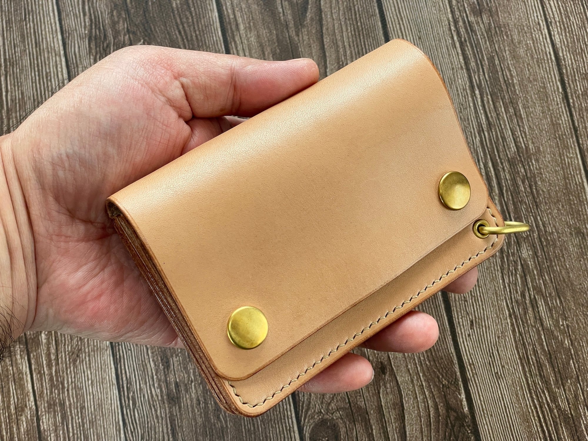 在庫品】ショートトラッカーウォレット/栃木レザー・ナチュラル | 革