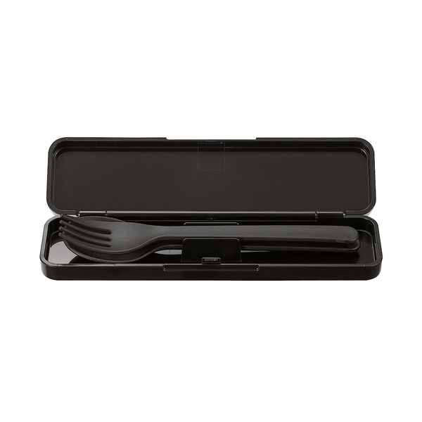 無印良品 フォーク＆スプーンセット 黒 約幅18×奥行5×高さ2cm 良品計画