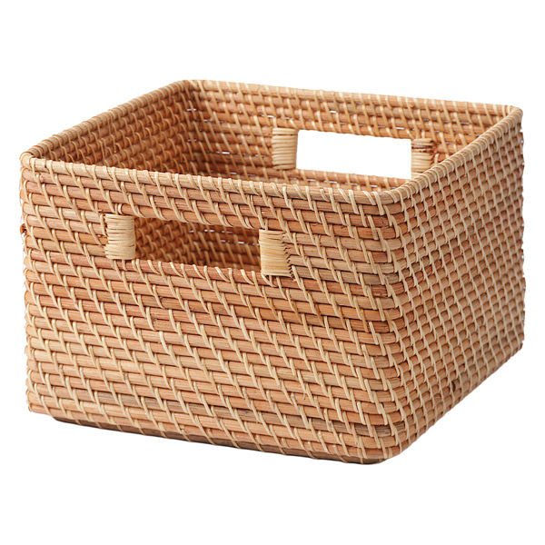 無印良品 重なるラタン角型バスケット 大 （V）約幅35×奥行36×高