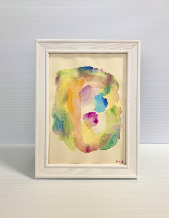 classic rose 現代アート 緑 青 黄 抽象画 絵画 | iichi 日々の暮らし