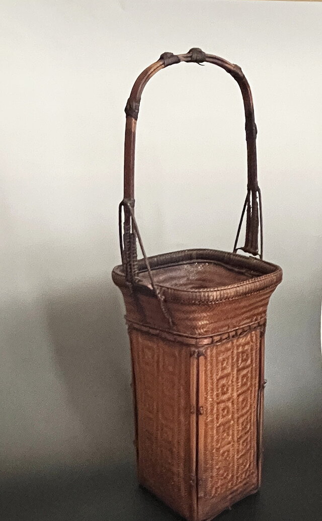 竹籠 花入れ 工芸品 茶道具 高さ63cm yk275 | iichi 日々の暮らしを