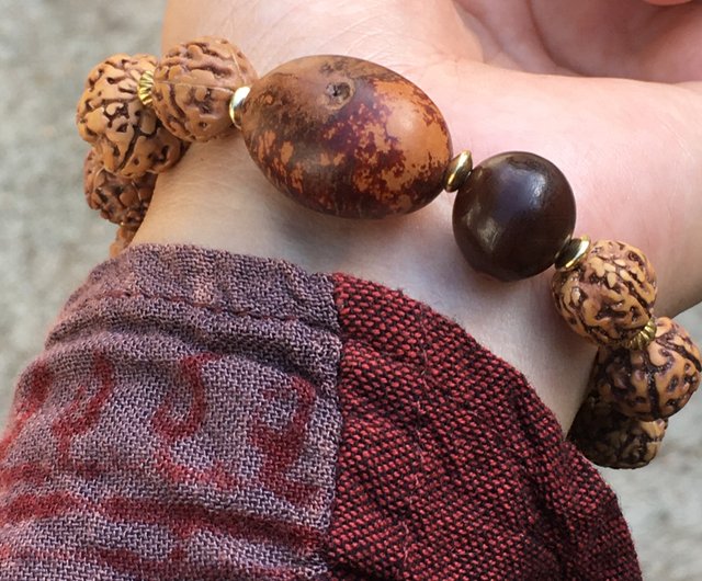 香港 【忘れ物】天然野生菩提樹ムクロジの実のブロンズブレスレット