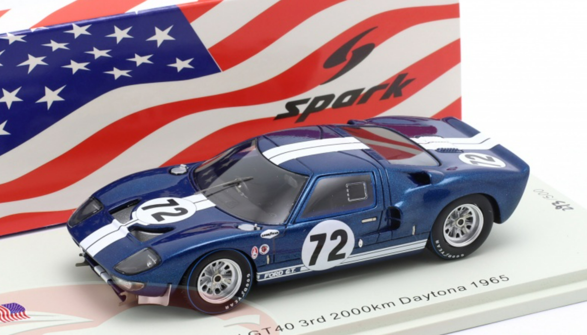 1/43 Spark 1965 Ford GT40 #72 3rd 2000km Daytona Shelby American
