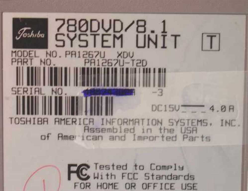 Toshiba PII 266MHz Tecra 780DVD 64RAM 8.1GB (PA1267U-T2D)