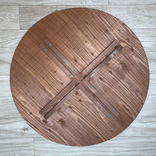 大人用【ちゃぶ台／ペケ台】アンティーク調☆組み立て式☆円形テーブル