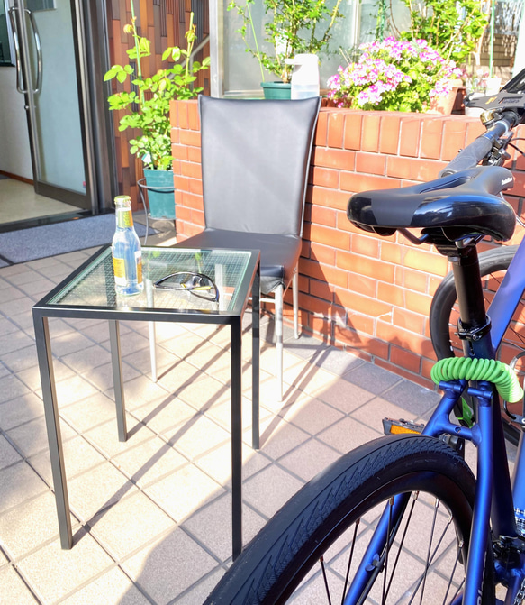 受注生産】アイアンテーブル / ワイヤーガラス サイドテーブル 多目的