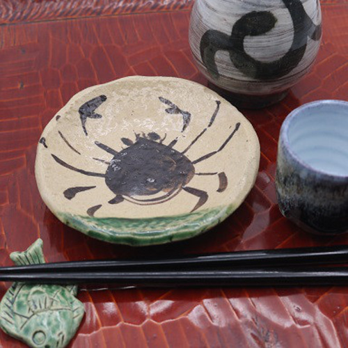 魯山人好みカニ絵小皿5客組（作品番号R-051） 小皿 森の丘陶房 通販