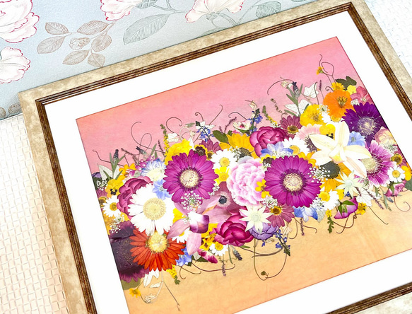 圧巻！お花のシンフォニー 押し花アート額 ギフト その他アート 神戸