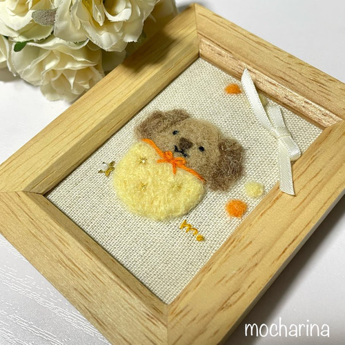 もふもふアニマルの額飾り・トイプードル【羊毛フェルト刺繍】 フォト