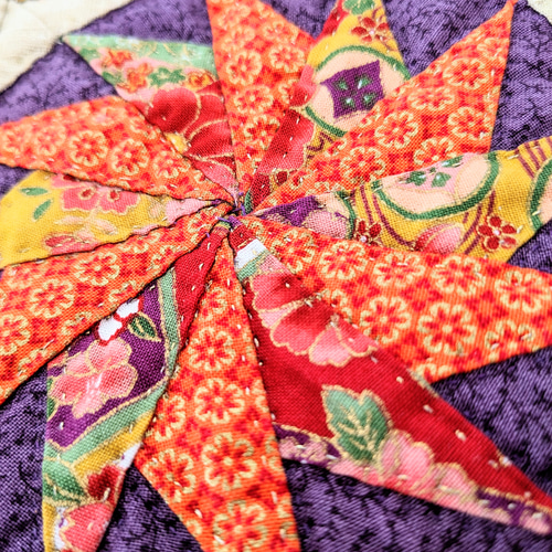 平安の雅☆和風のパッチワークキルトタペストリー☆千代紙