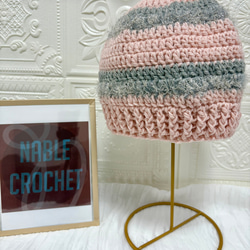 フリルボンネットハット〈red〉 ニット帽・ビーニー NABLE CROCHET