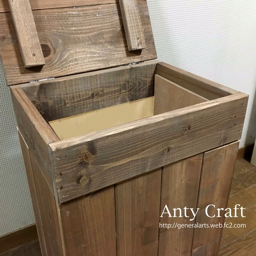 引取可能】ゴミ箱 45L対応 ハンドメイド アンティーク風ダストボックス