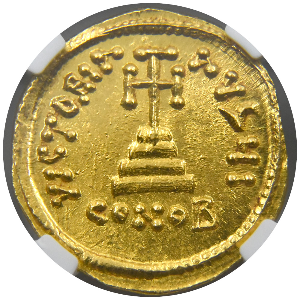 ビザンティン帝国 AD641-668 コンスタンス2世 ソリダス 金貨 NGC Ch MS